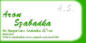 aron szabadka business card